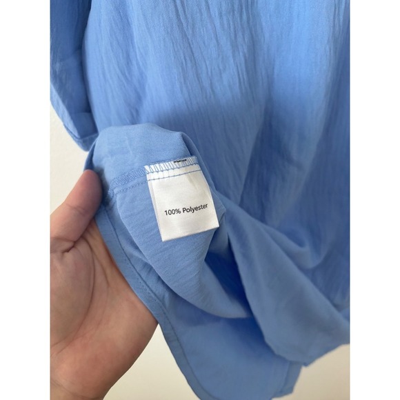 NWT Fantaslook Women's Button Down Lapel Shirt – Blue – XL - Picture 2 of 6